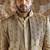 Gold embroidered raw silk indo western set