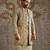 Gold embroidered raw silk indo western set