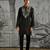 Black embroidered chanderi silk kurta set