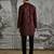 Maroon Textured kurta set