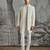 Ivory Structured Jacquard indo western set