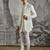 Ivory Structured Jacquard indo western set