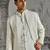 Ivory Structured Jacquard indo western set