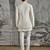 Ivory Structured Jacquard indo western set