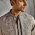Champagne embroidered raw silk kurta bundi set