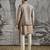 Champagne embroidered raw silk kurta bundi set