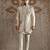 Beige embroidered raw silk indo western set