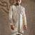 Beige embroidered raw silk indo western set