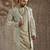 Ivory embroidered raw silk sherwani