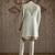 Ivory embroidered raw silk sherwani