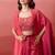 Pink ombre pre-drape skirt with handwork blouse & ombre dupatta
