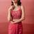 Pink ombre pre-drape skirt with handwork blouse & ombre dupatta