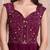 Purple georgette handwork five tier suit set with frill dupatta