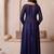 Navy blue mirror work kurta set with blouse & pant
