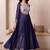 Navy blue mirror work kurta set with blouse & pant