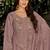Mauve embroidered georgette semi-stitched pakistani salwar suit