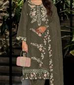 Green embroidered georgette pakistani salwar suit