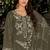 Green embroidered georgette semi-stitched pakistani salwar suit