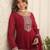 Maroon festive wear designer faux blooming georgette embroidered & sequins work readymade suit