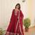 Maroon festive wear designer faux blooming georgette embroidered & sequins work readymade suit