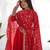 Red festive wear designer heavy pure soft fox georgette embroidered sequins with  zari work  readymade suit