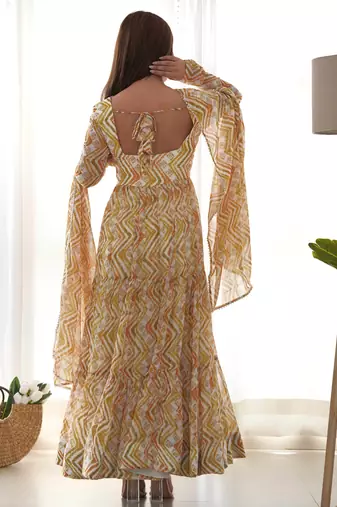 beige festive wear designer heavy pure soft organza silk hand work readymade suit