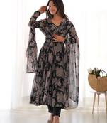 Multi festive wear designer heavy pure soft georgette print work readymade suit