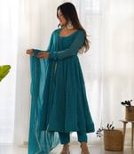 Rama festive wear designer heavy pure soft georgette print work readymade suit