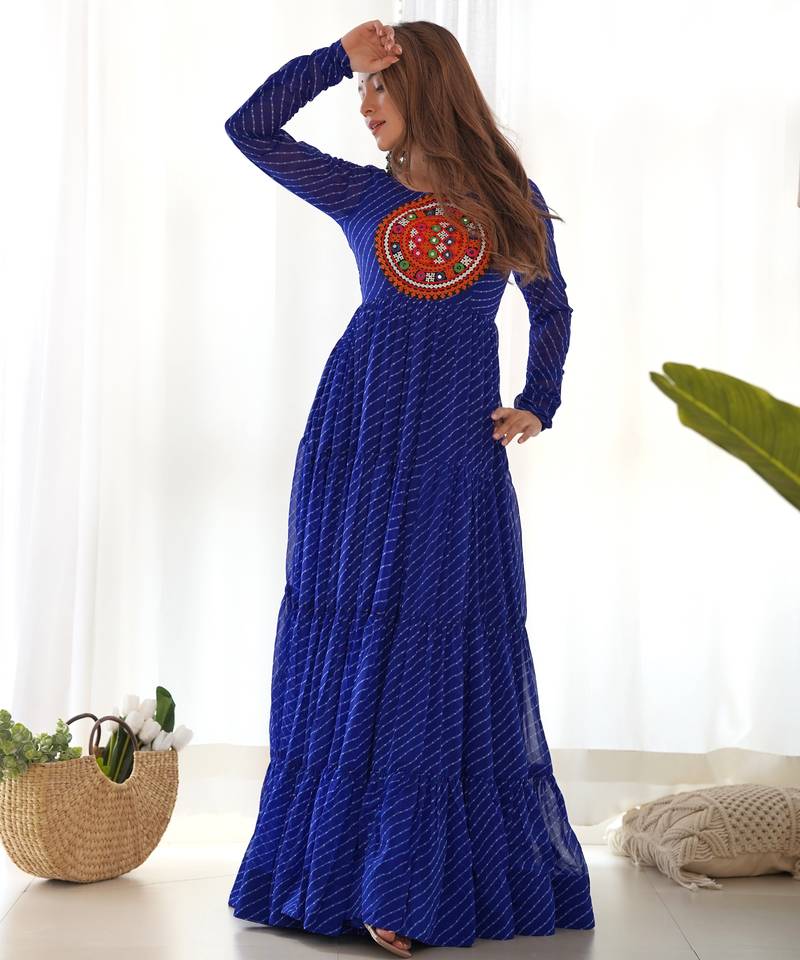 Navy blue festive wear designer heavy pure soft fox georgette  readymade suit