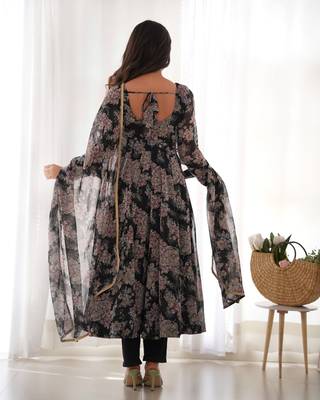 Multi festive wear designer heavy pure soft georgette print work readymade suit 2