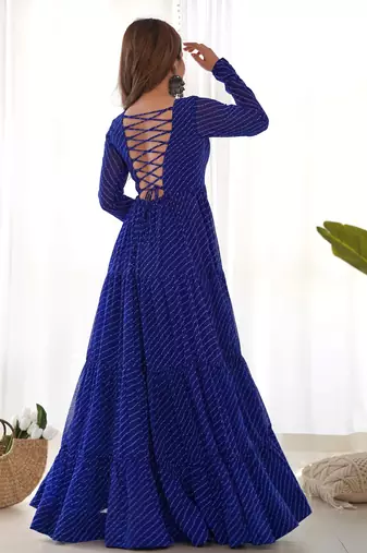 Navy blue festive wear designer heavy pure soft fox georgette  readymade suit