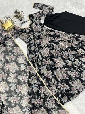 Multi festive wear designer heavy pure soft georgette print work readymade suit 3