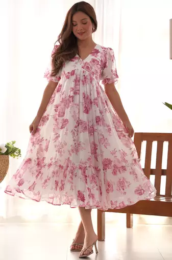 Wine festive wear designer heavy pure soft georgette  readymade suit