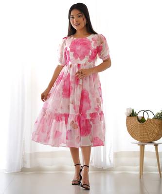 Pink festive wear designer heavy pure soft georgette  readymade suit 1