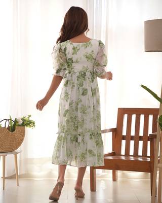 Green festive wear designer heavy pure soft georgette  readymade suit 3