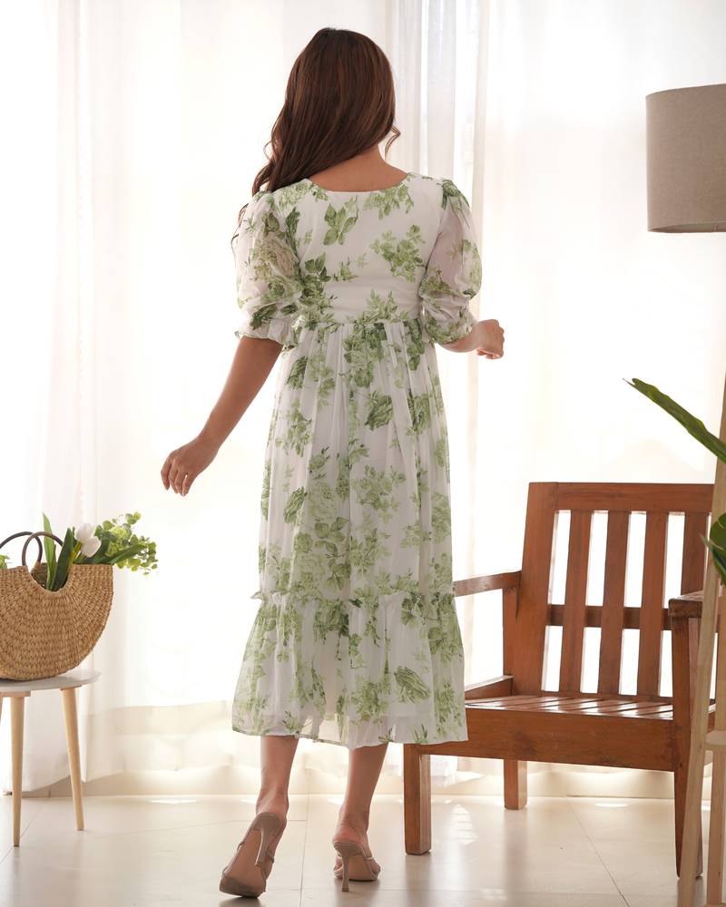 Green festive wear designer heavy pure soft georgette  readymade suit