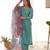 Sea green festive wear designer pure viscose multi floral print work readymade suit