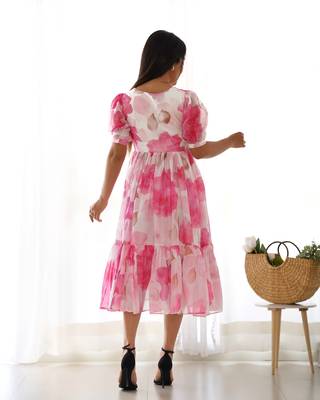 Pink festive wear designer heavy pure soft georgette  readymade suit 3