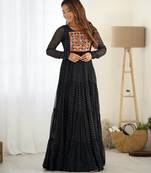 Black  festive wear designer heavy pure soft fox georgette  readymade suit