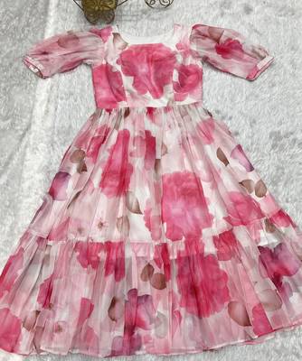 Pink festive wear designer heavy pure soft georgette  readymade suit 4