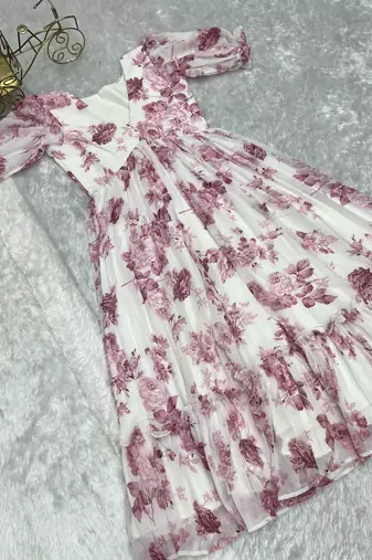 Wine festive wear designer heavy pure soft georgette  readymade suit