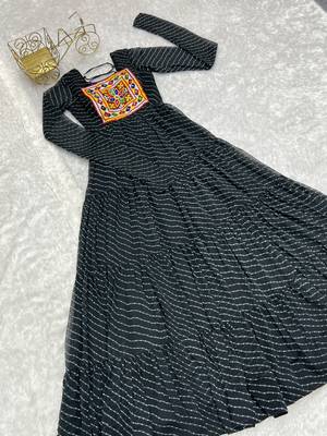 Black  festive wear designer heavy pure soft fox georgette  readymade suit 4