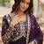 Purple festive wear designer faux blooming rich sequins with embroidered work readymade suit