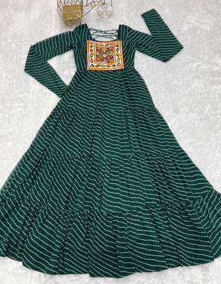 Green festive wear designer heavy pure soft fox georgette  readymade suit 4