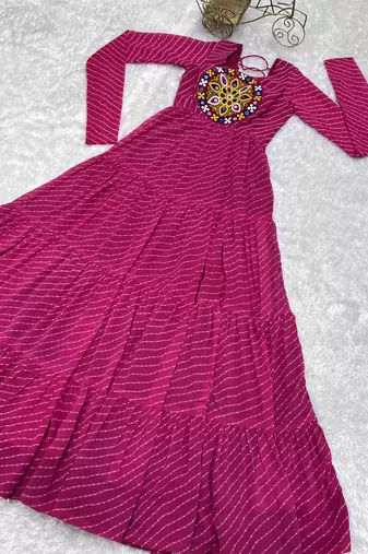 Pink festive wear designer  heavy pure soft fox georgette  readymade suit