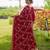 Red festive wear designer chinon  readymade suit