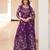 Purple festive wear designer fox georgette heavy sequence embroidery work readymade suit