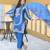 Blue festive wear designer chinon heavy embroidery sequence work readymade suit