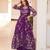 Purple festive wear designer fox georgette heavy sequence embroidery work readymade suit