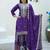 Purple festive wear designer chinon  heavy embroidery sequence work readymade suit